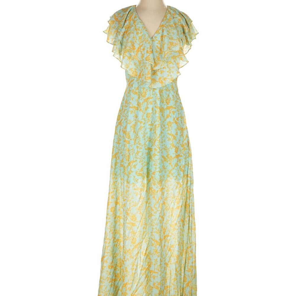 Sachin & Babi Annemarie ruffle toile du jouy georgette maxi dress.